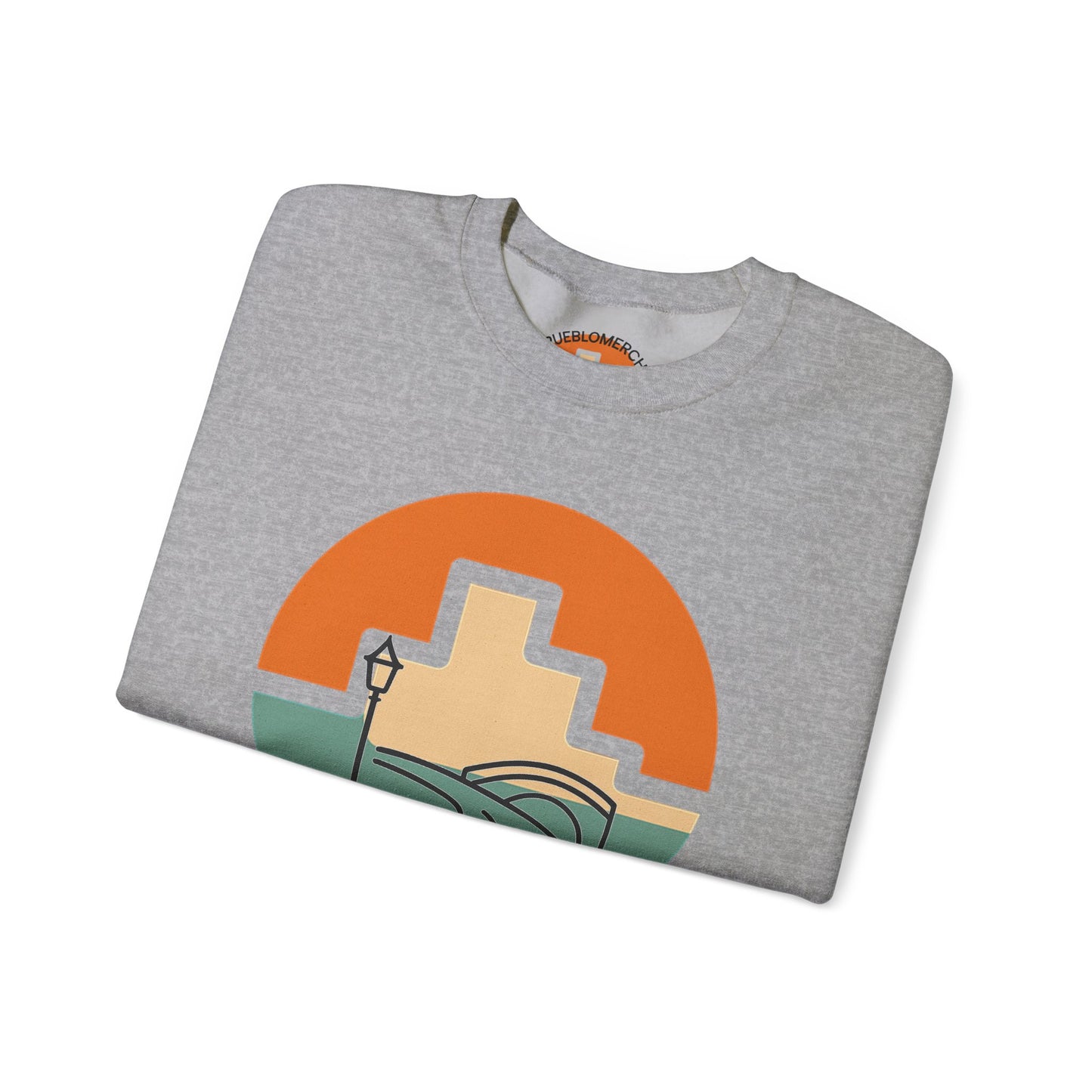 Crewneck Sweatshirt – Pueblo Riverwalk (Sand & Sport Grey)