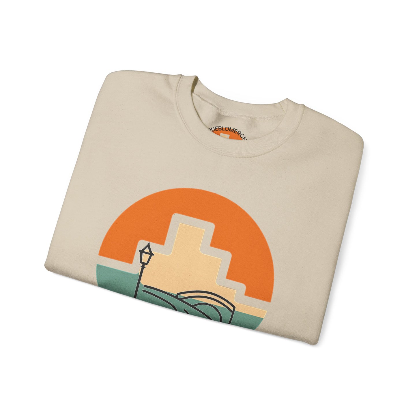 Crewneck Sweatshirt – Pueblo Riverwalk (Sand & Sport Grey)
