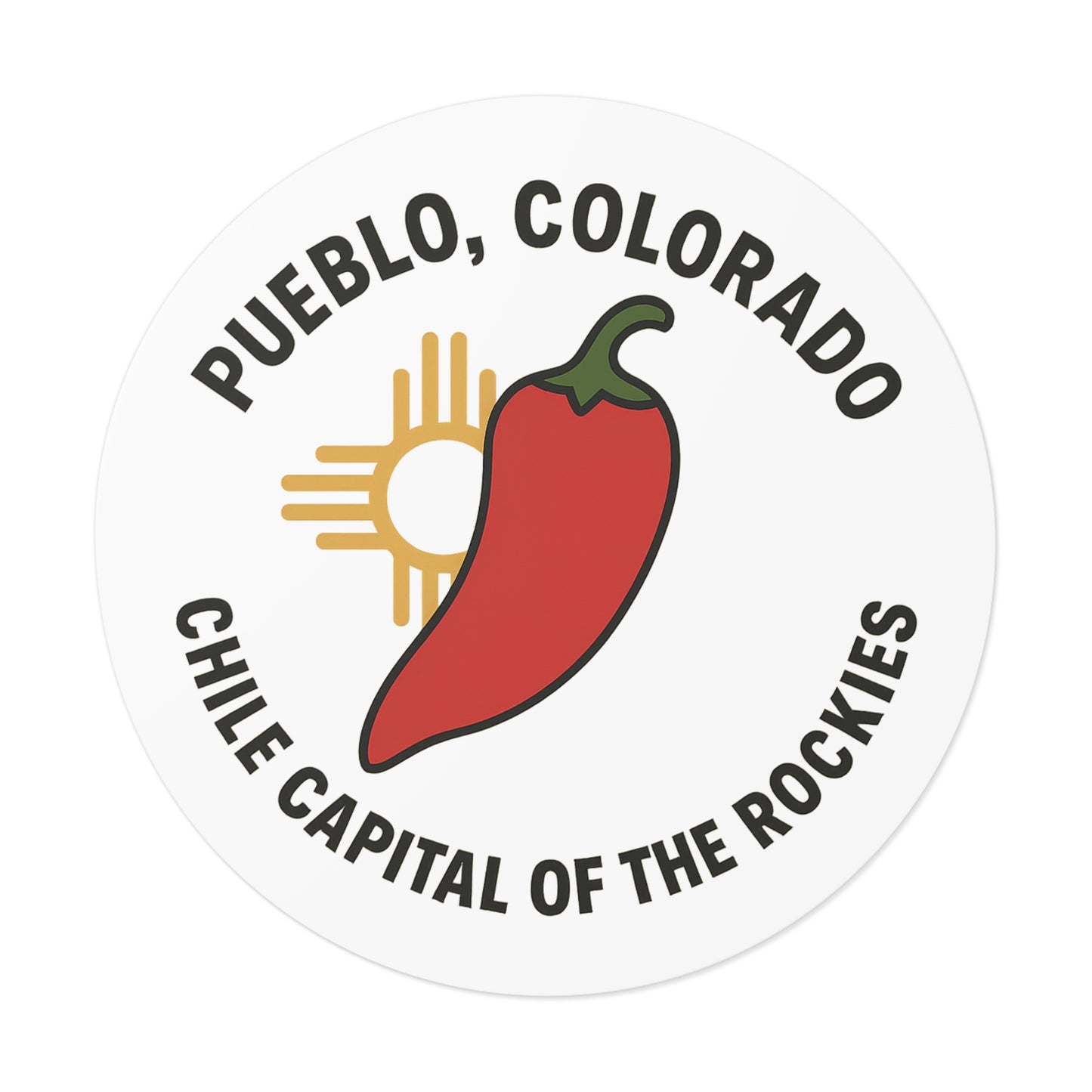 Red Chile & Zia Sunburst Sticker