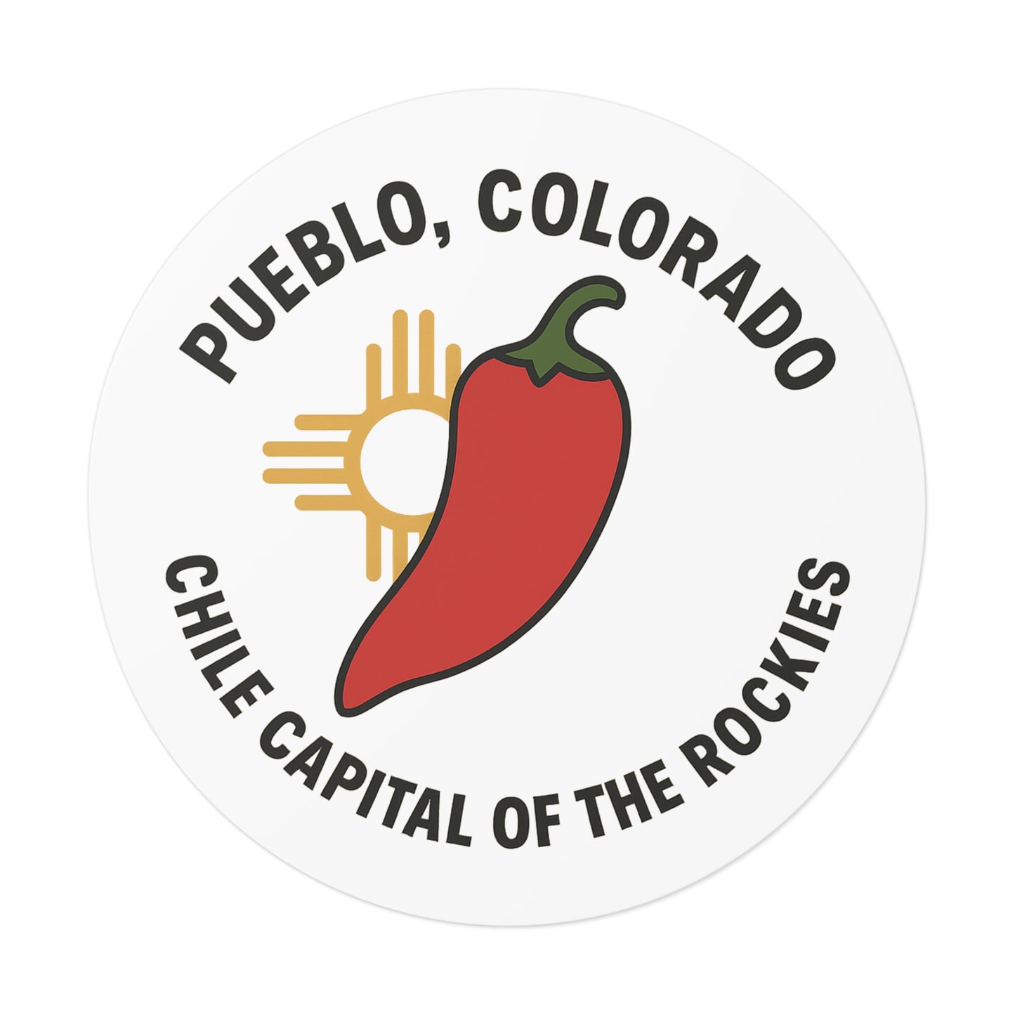 Red Chile & Zia Sunburst Sticker