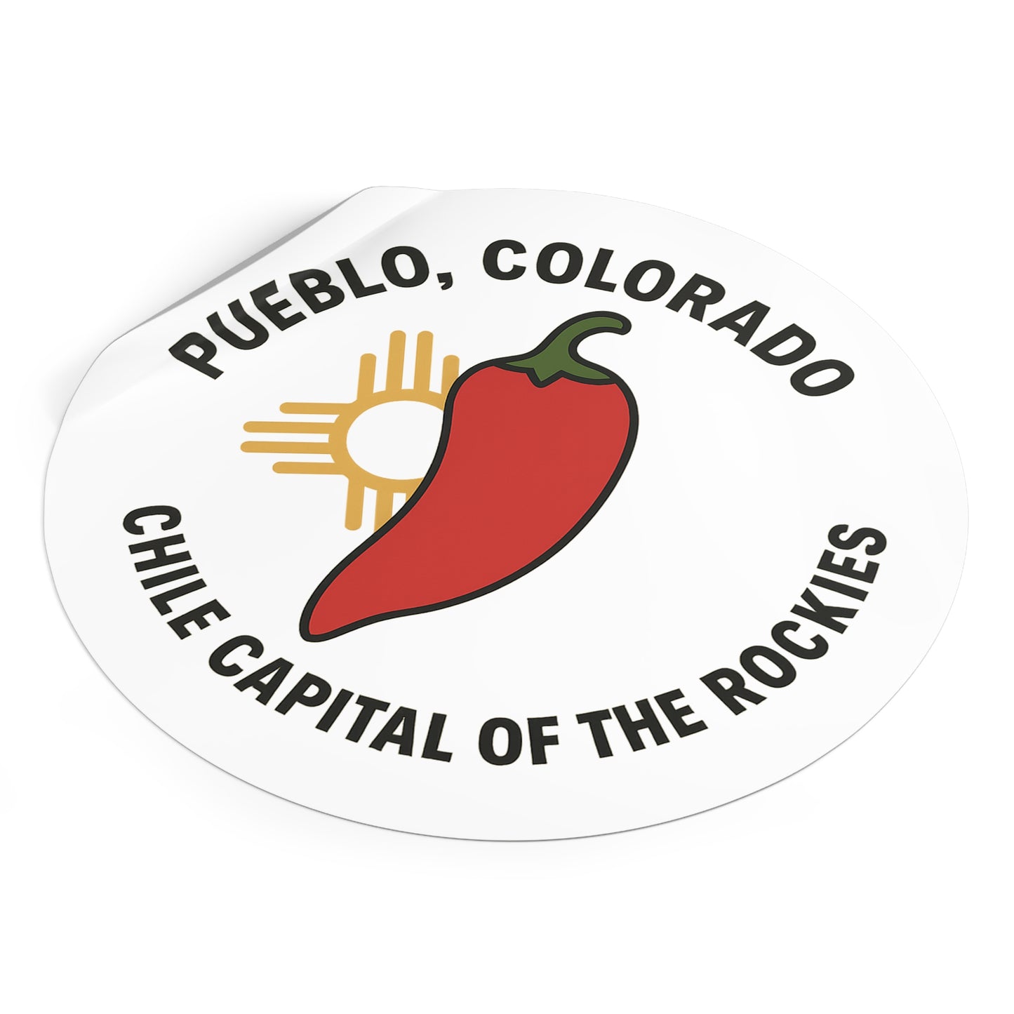 Red Chile & Zia Sunburst Sticker