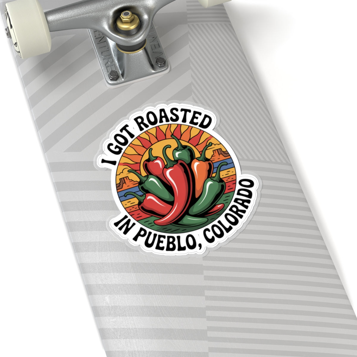 Travel Souvenir Sticker - Roasted in Pueblo, Colorado Kiss-Cut Sticker