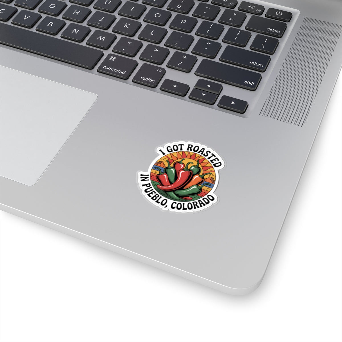 Travel Souvenir Sticker - Roasted in Pueblo, Colorado Kiss-Cut Sticker