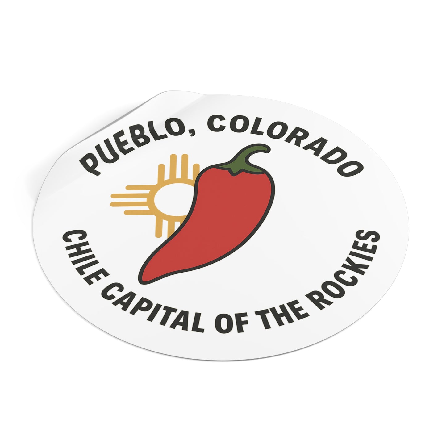 Red Chile & Zia Sunburst Sticker