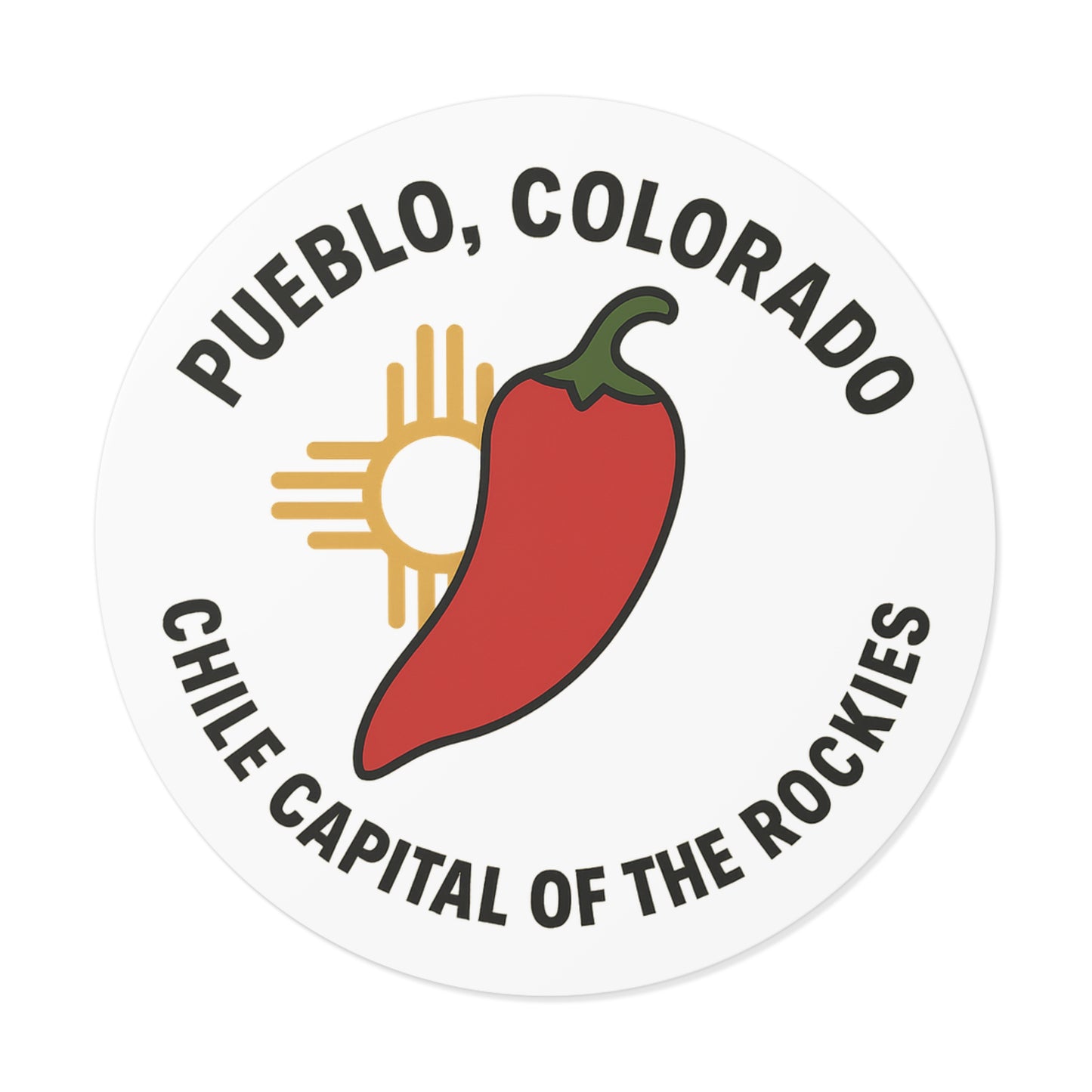 Red Chile & Zia Sunburst Sticker