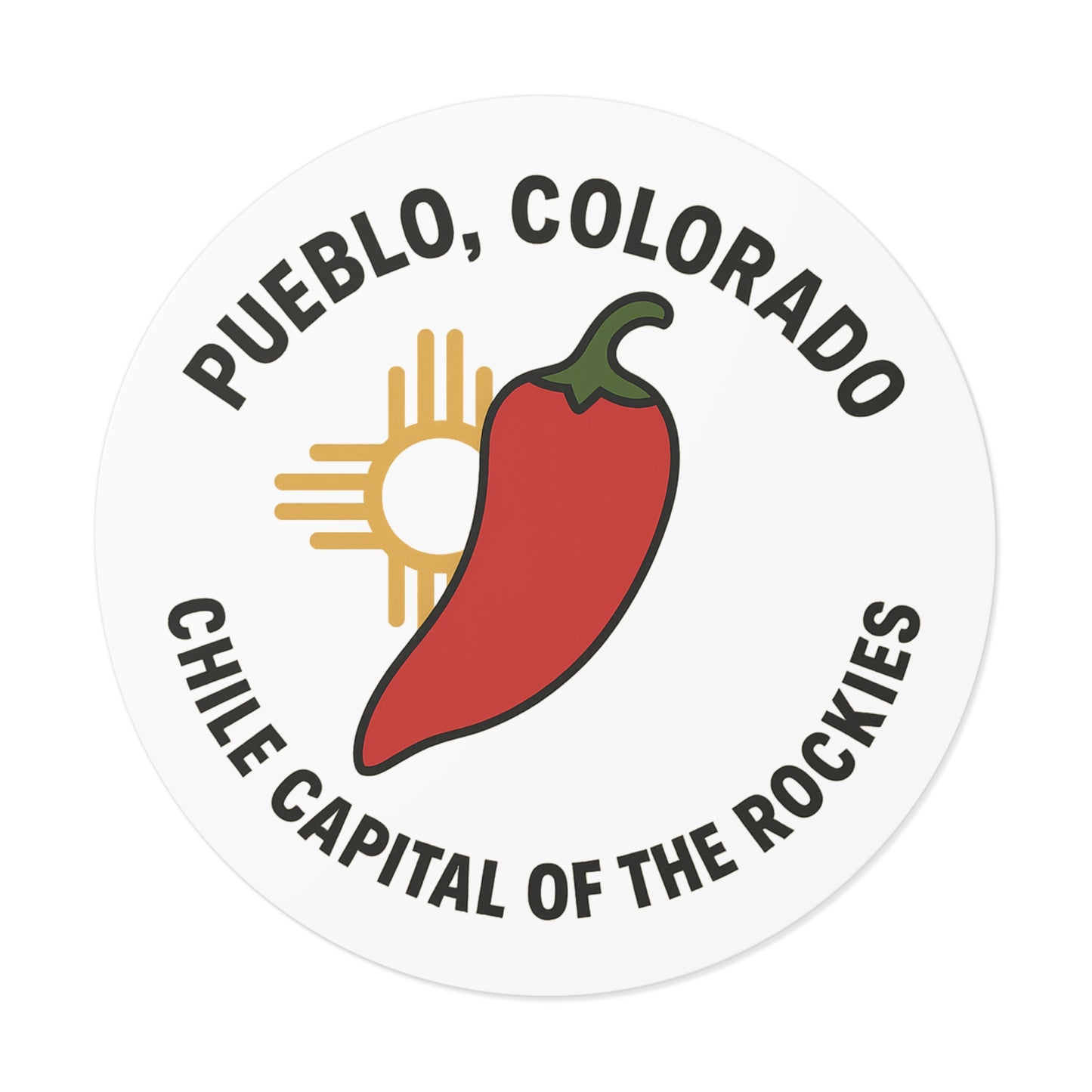 Red Chile & Zia Sunburst Sticker